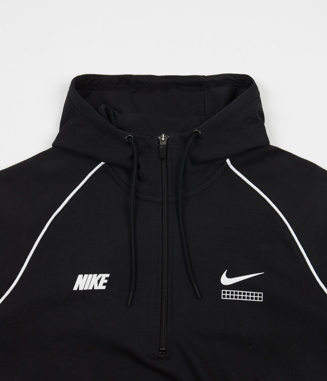 nike half zip black and white