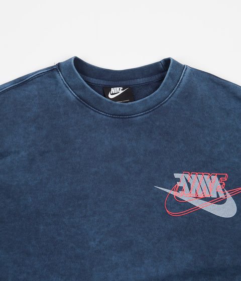 Nike French Terry Crewneck Sweatshirt - Midnight Navy / Bright Crimson ...