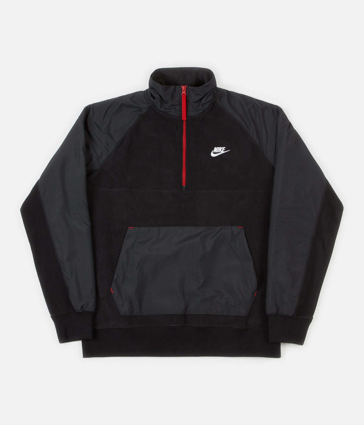 Nike Half Zip Fleece - Black / Off Noir / Gym Red / White | Always in ...