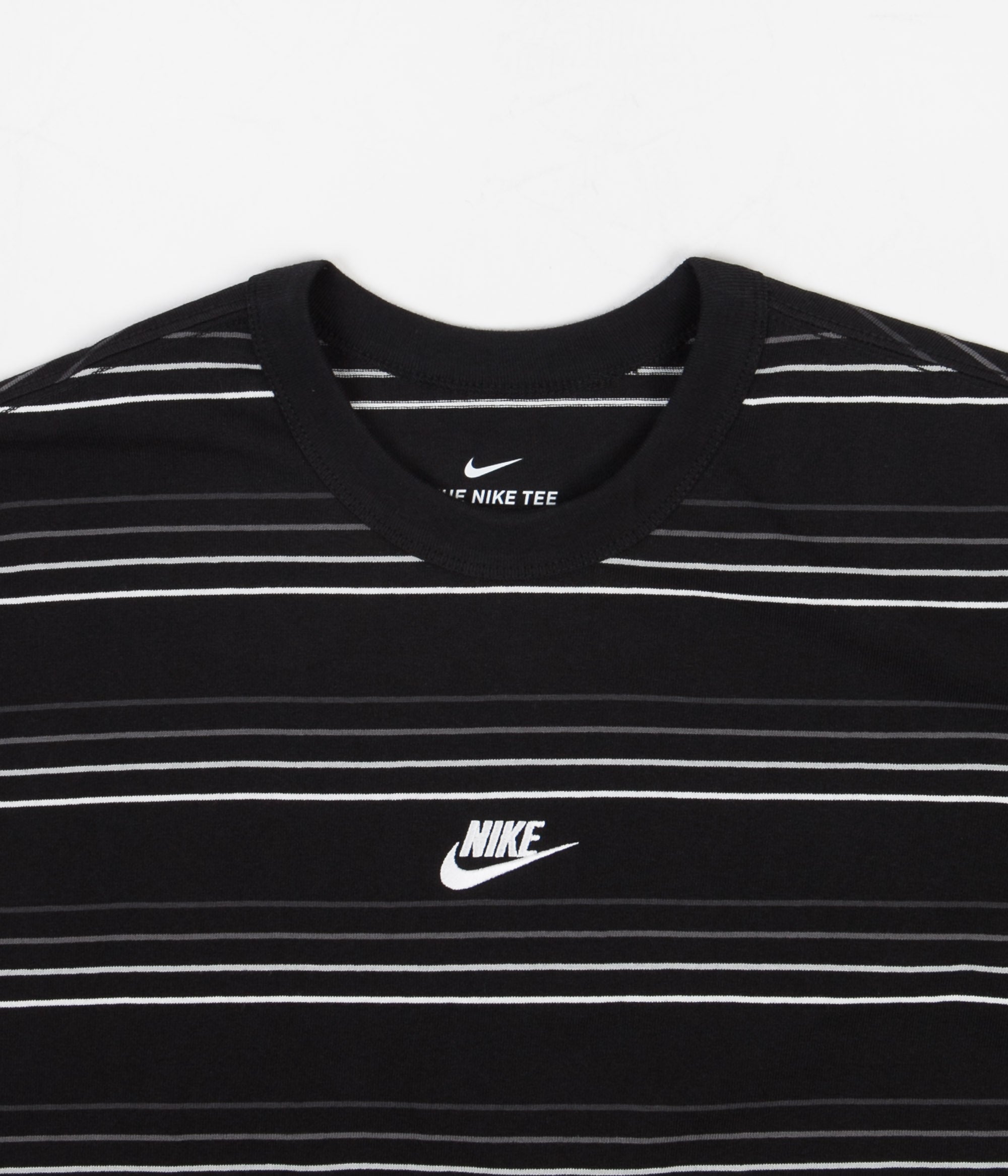 nike black striped t shirt