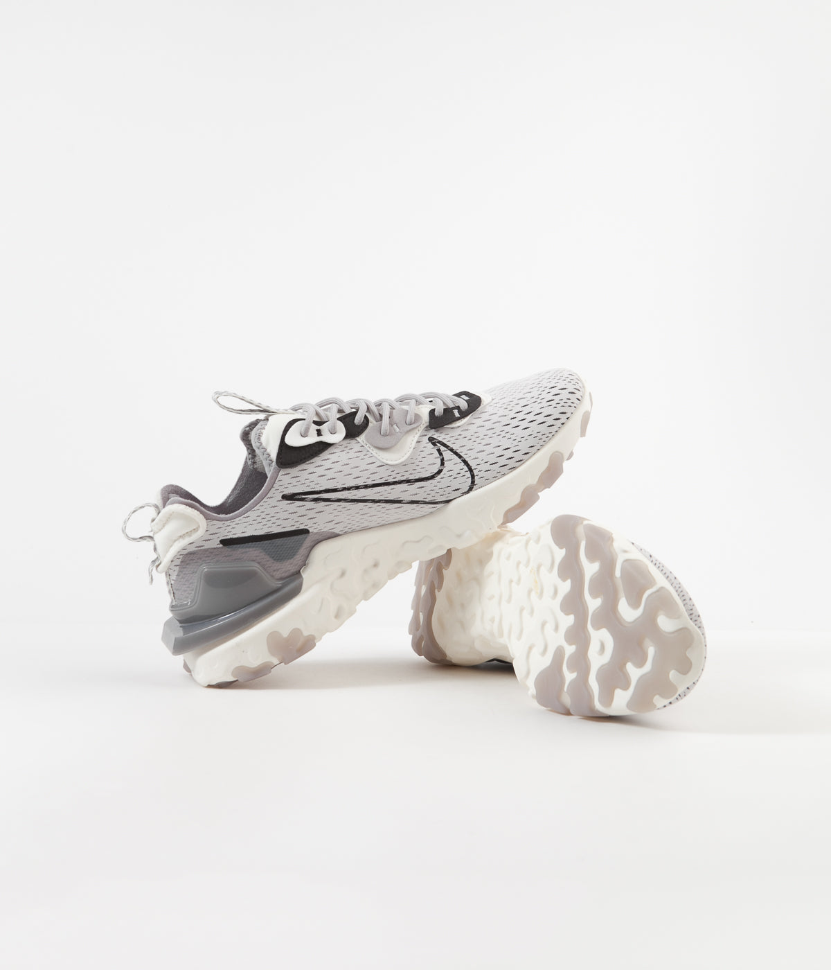 nike react vision in white and silver