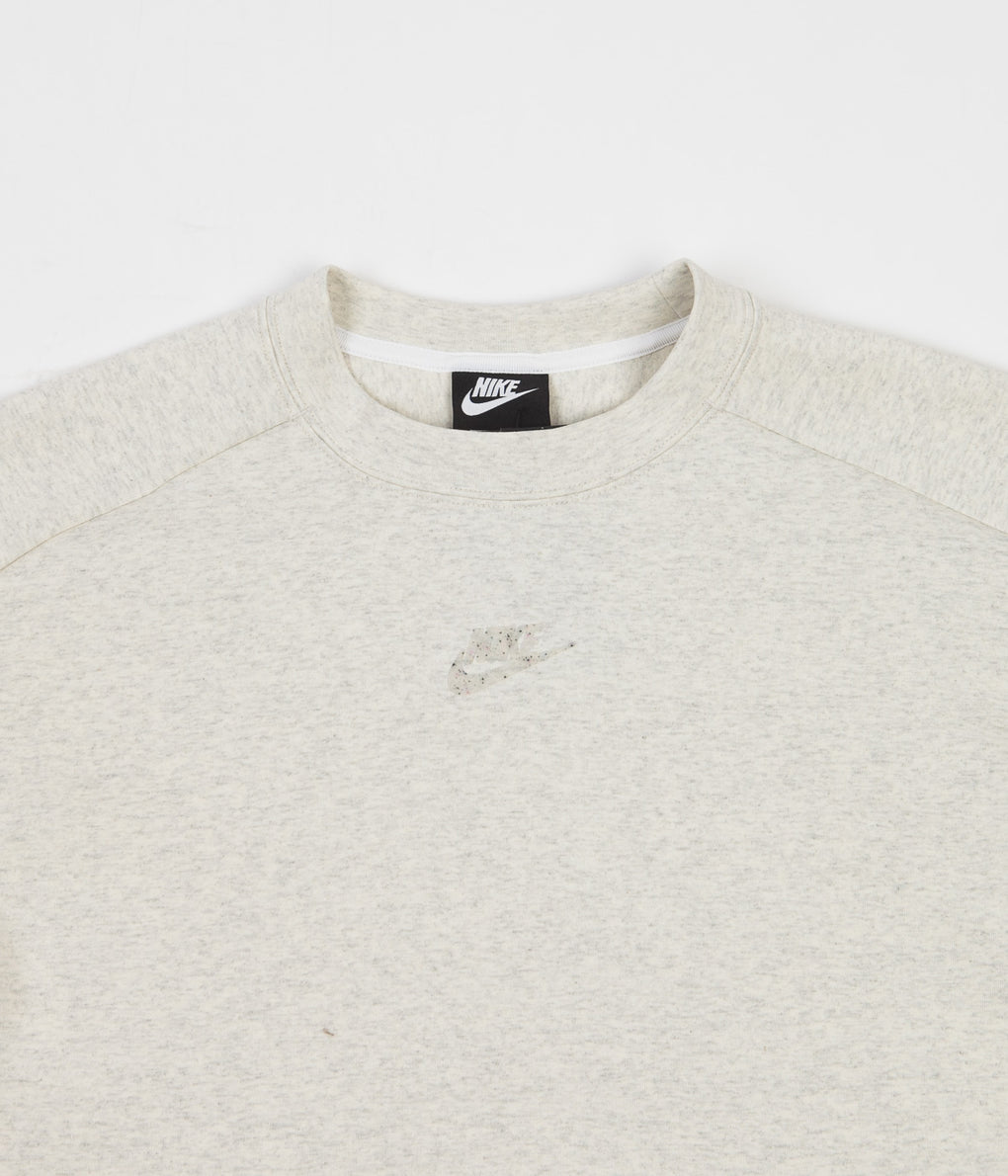 Nike Revival Tech Fleece Crewneck Sweatshirt - White / Heather | Always ...