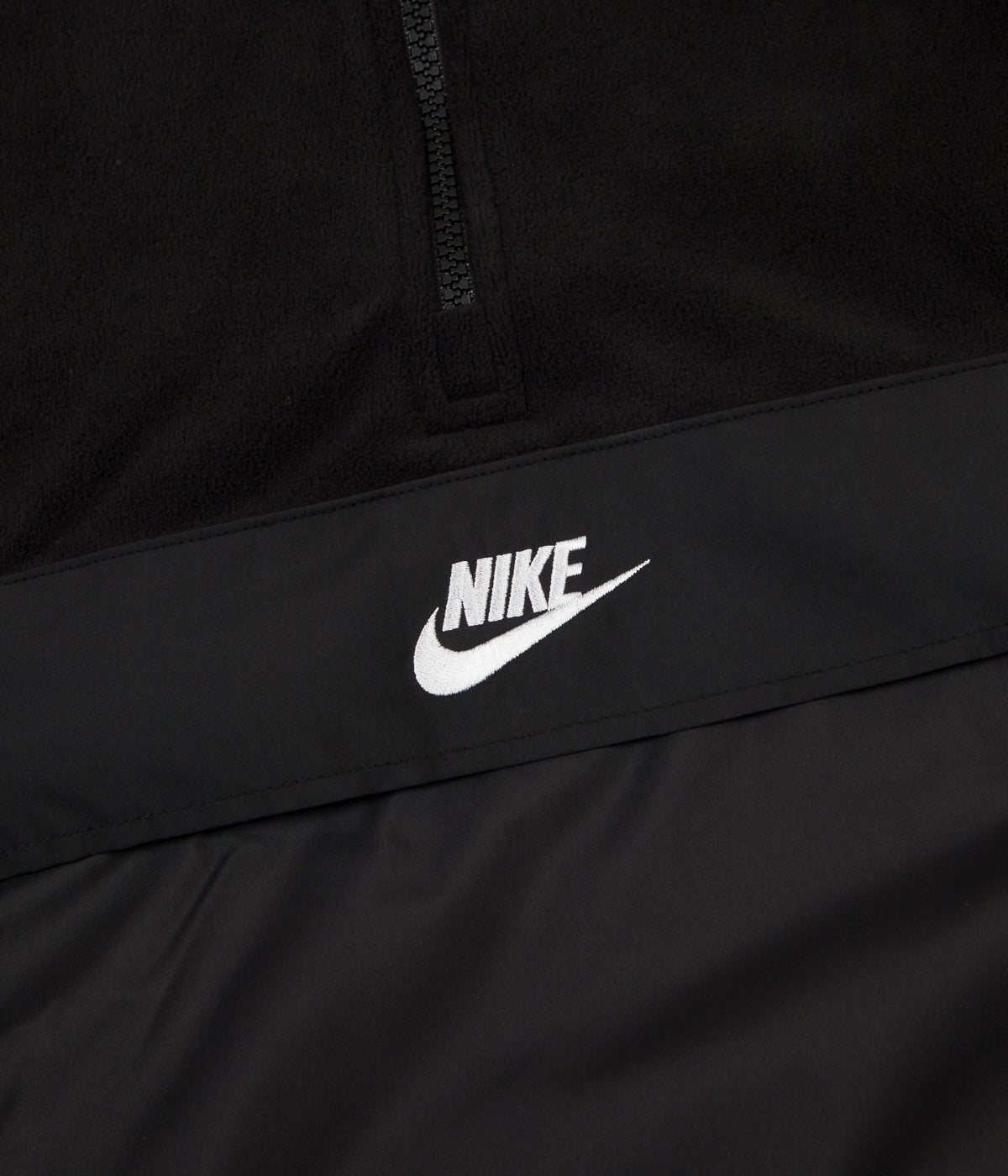 Nike Sportswear Half Zip Fleece Sweatshirt - Black / Black / White ...