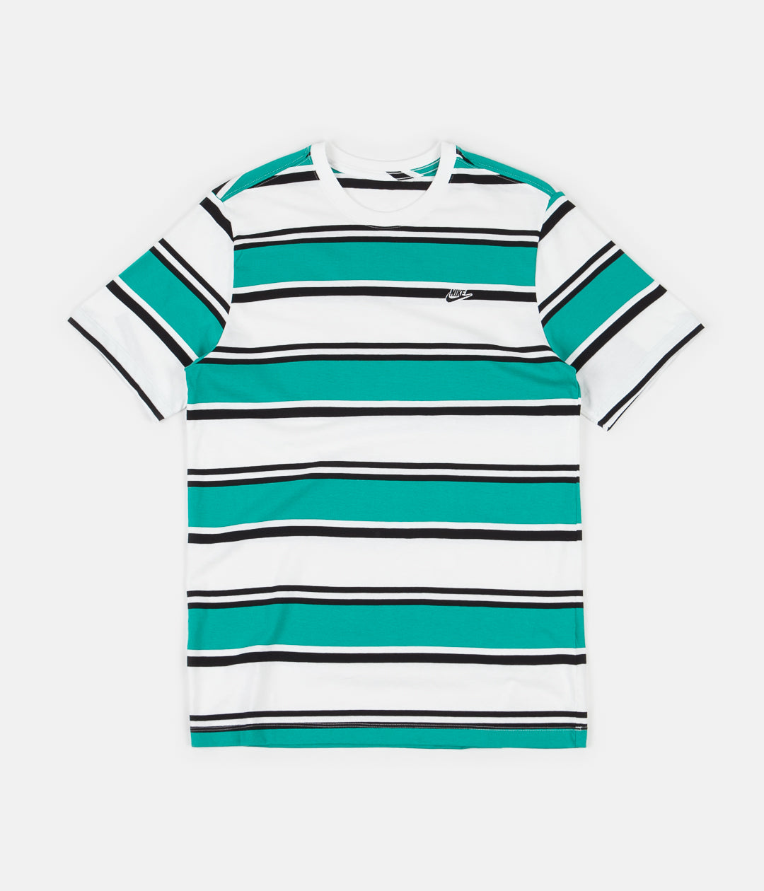 Nike Stripe T-Shirt - White / Neptune Green / Black | Always in Colour