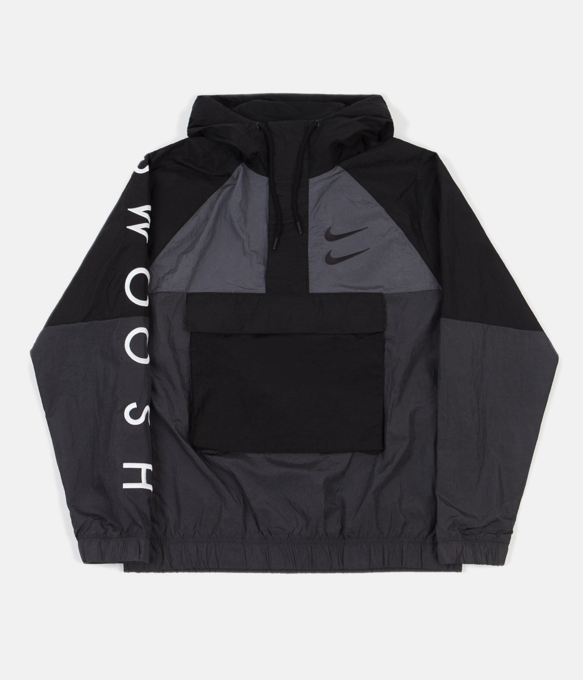 nike swoosh woven jacket black