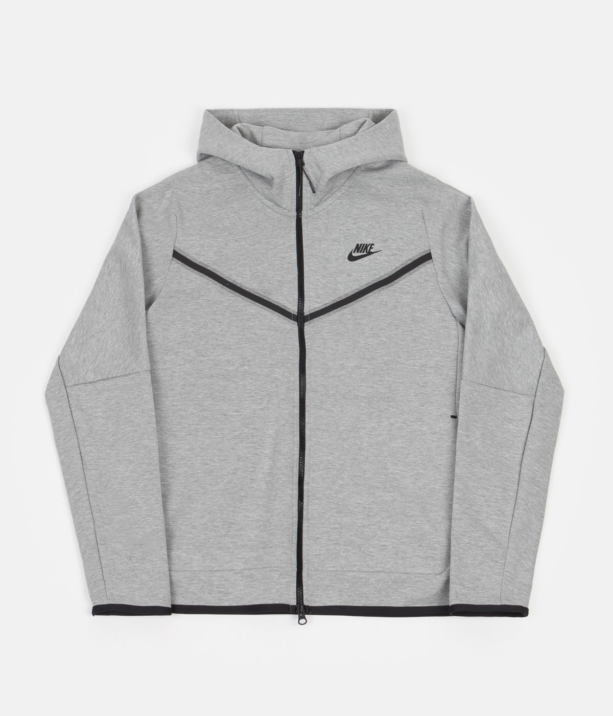 nike tech fleece full zip hoodie heather grey/black