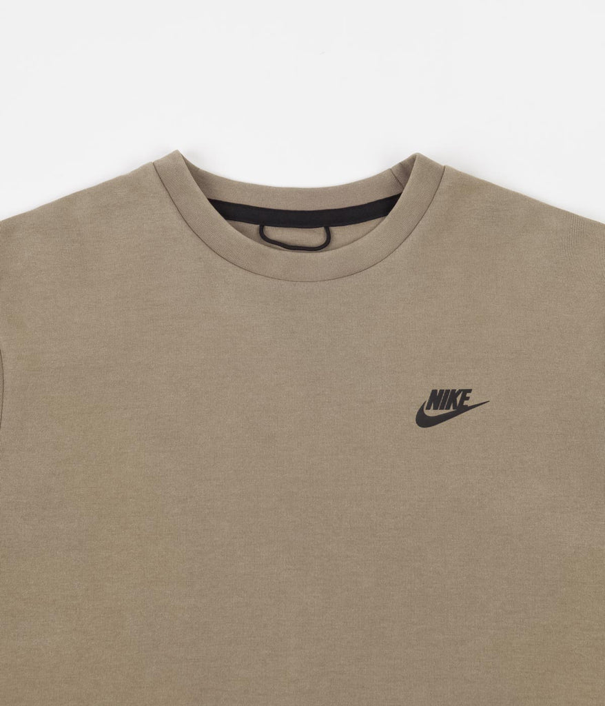 Nike Tech Fleece Wash Crewneck Sweatshirt - Taupe Haze / Black | Always ...