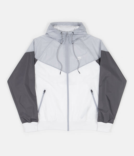 grey black and white nike windbreaker