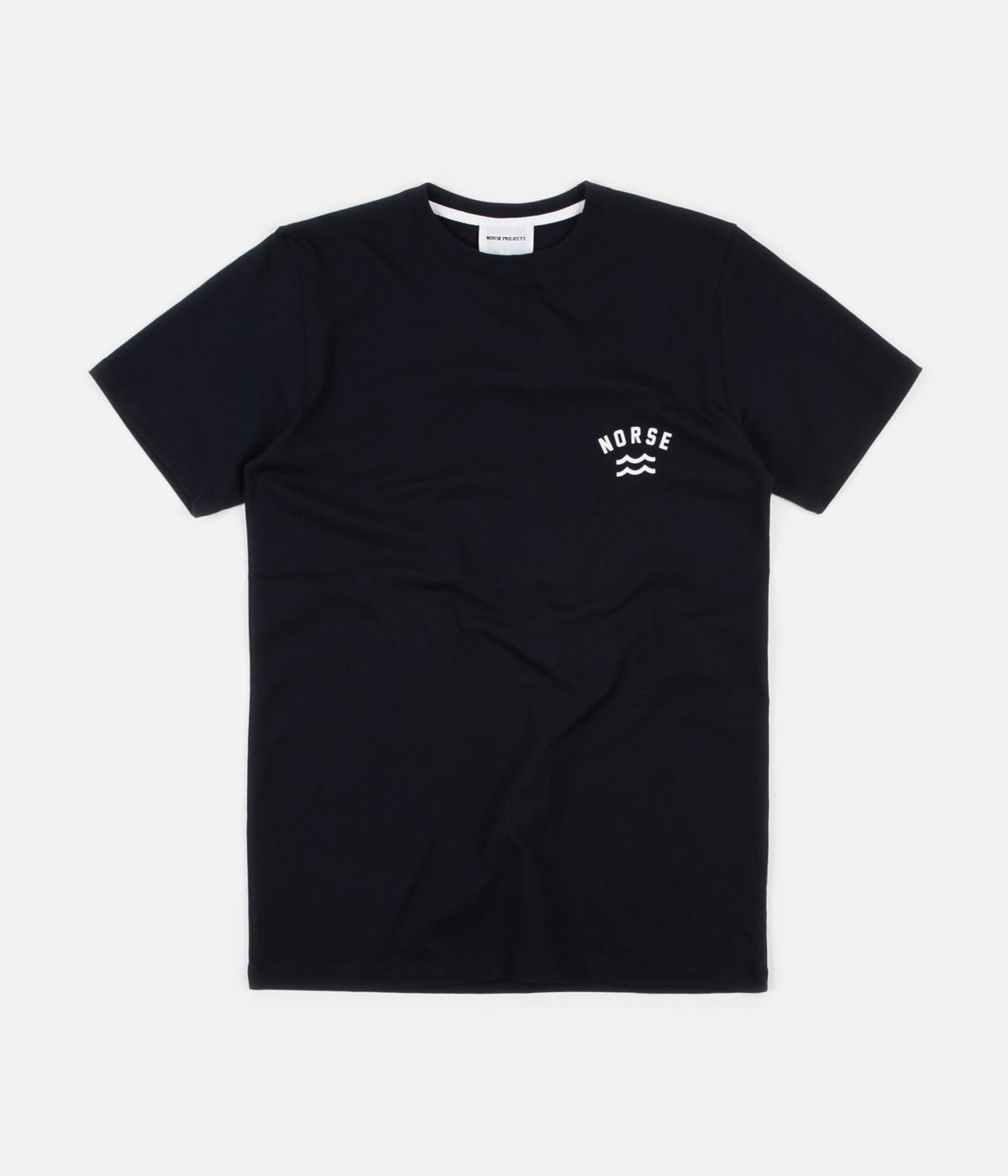 Norse Projects Niels Ivy Wave Logo T-Shirt - Dark Navy | Always in Colour