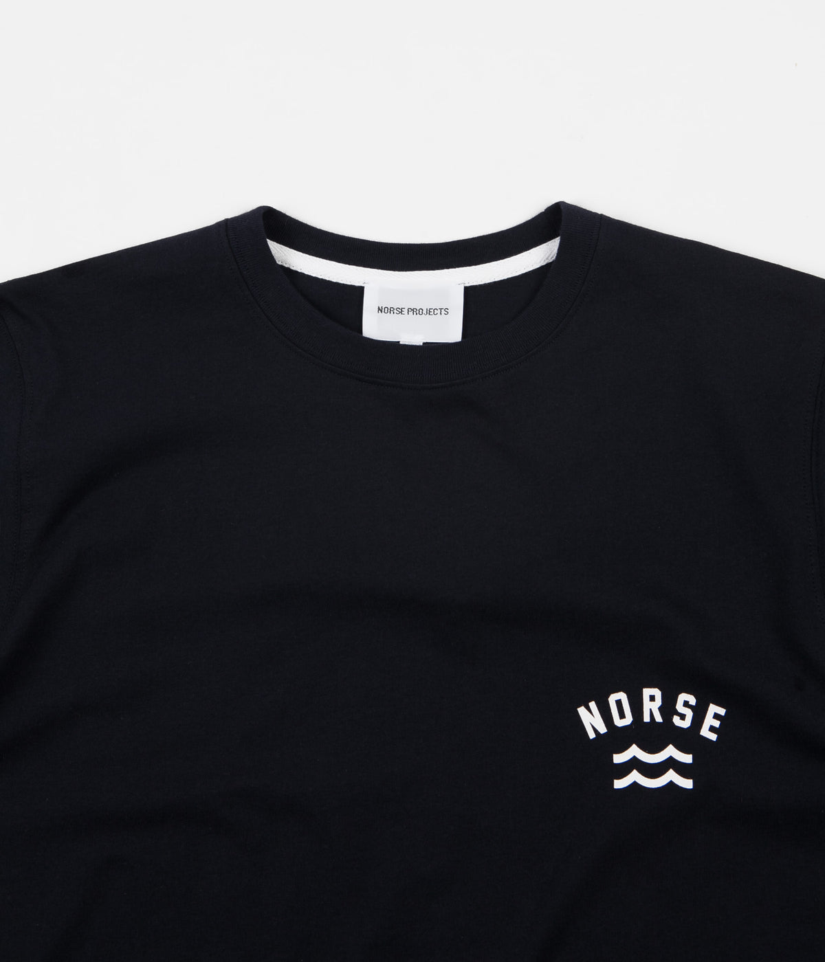Norse Projects Niels Ivy Wave Logo T-Shirt - Dark Navy | Always in Colour