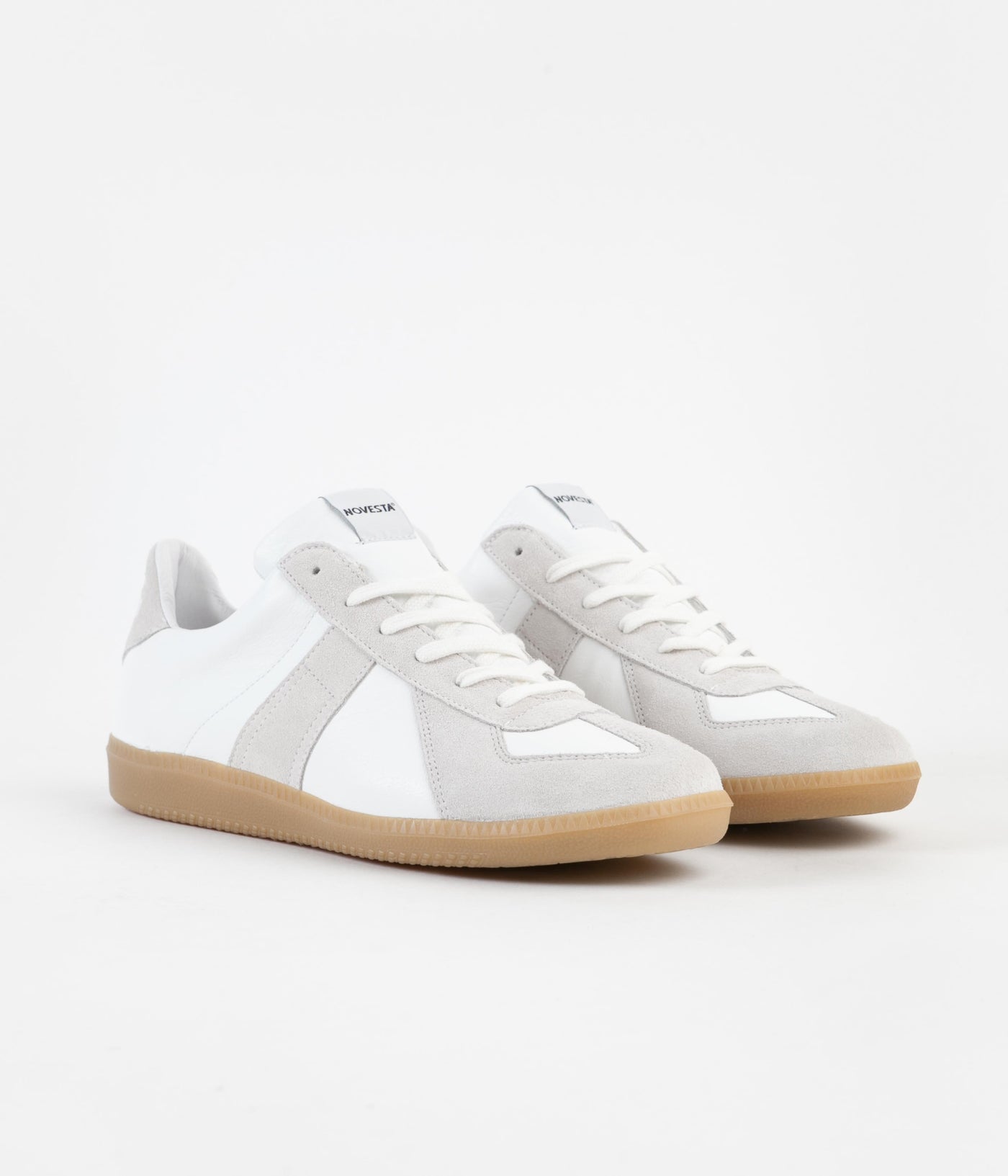 Novesta All Leather German Army Trainer Shoes - White / 003 Transparen ...
