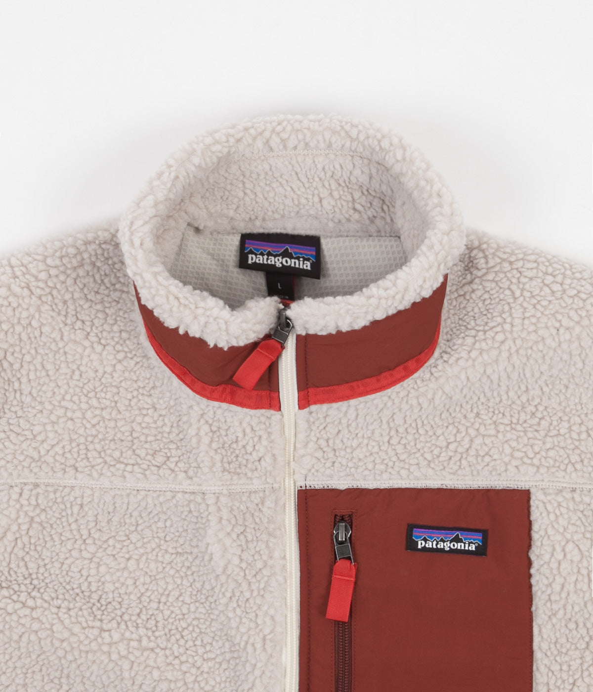 Patagonia Classic Retro-X Vest - Natural / Barn Red | Always in Colour