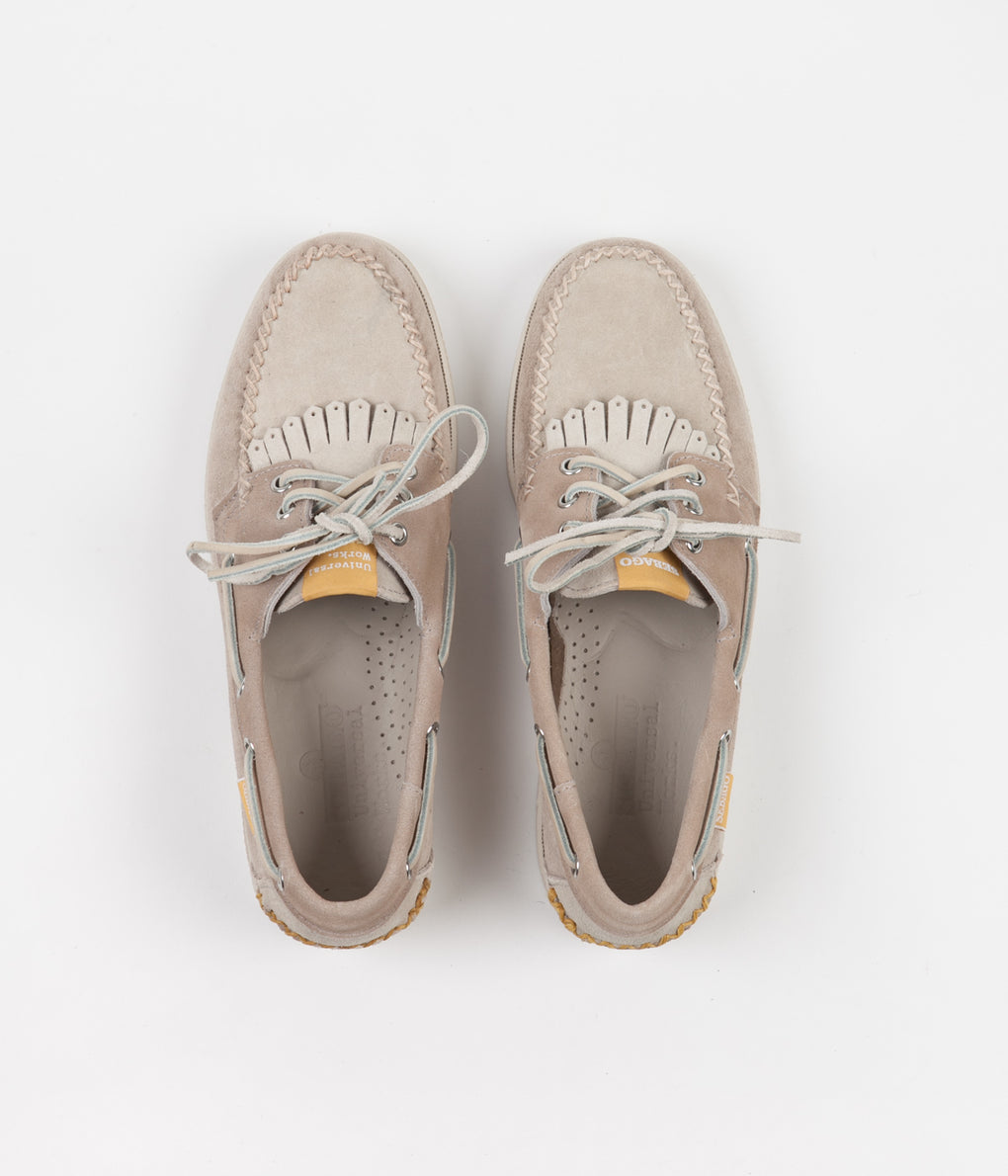 Universal Works x Sebago Portland Suede Shoes - Cream | Always in Colour