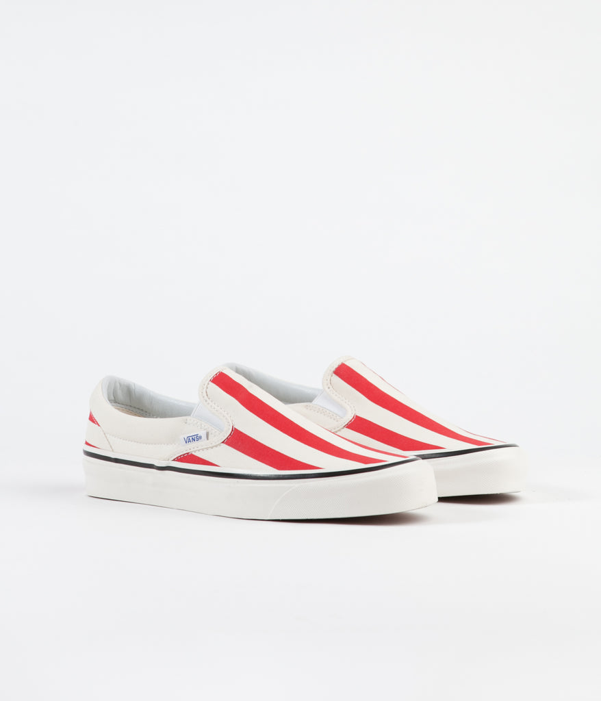 Vans Classic Slip-On 98 DX Anaheim Factory Shoes - OG White / OG Red ...