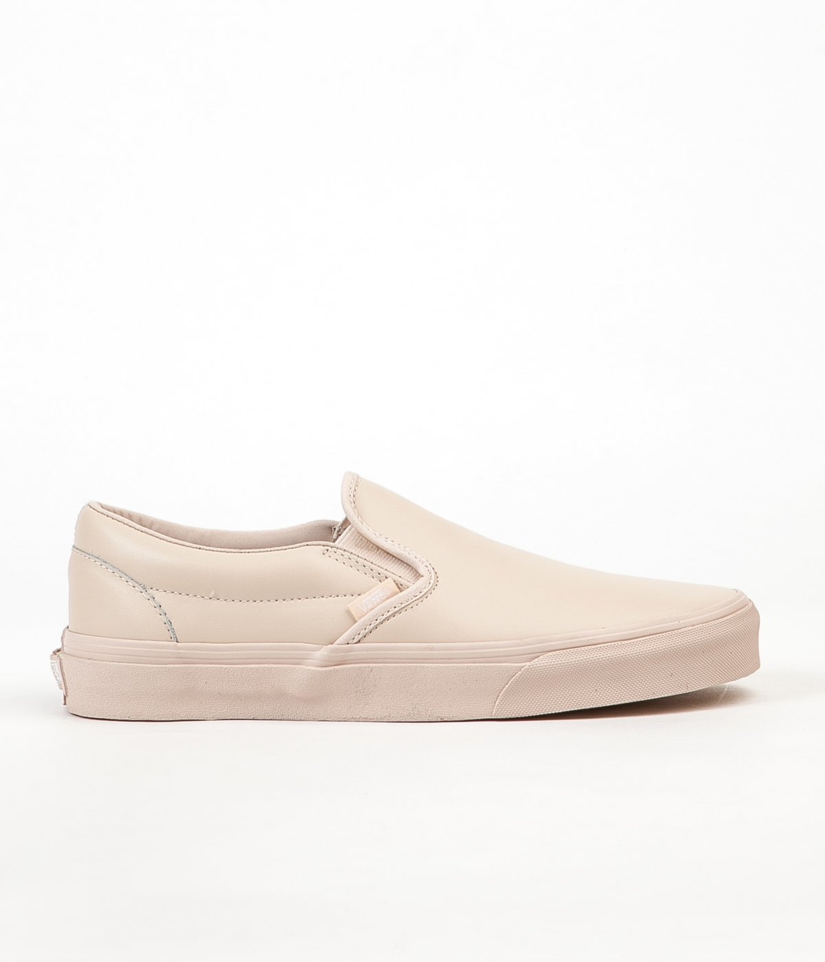 vans leather slip on beige