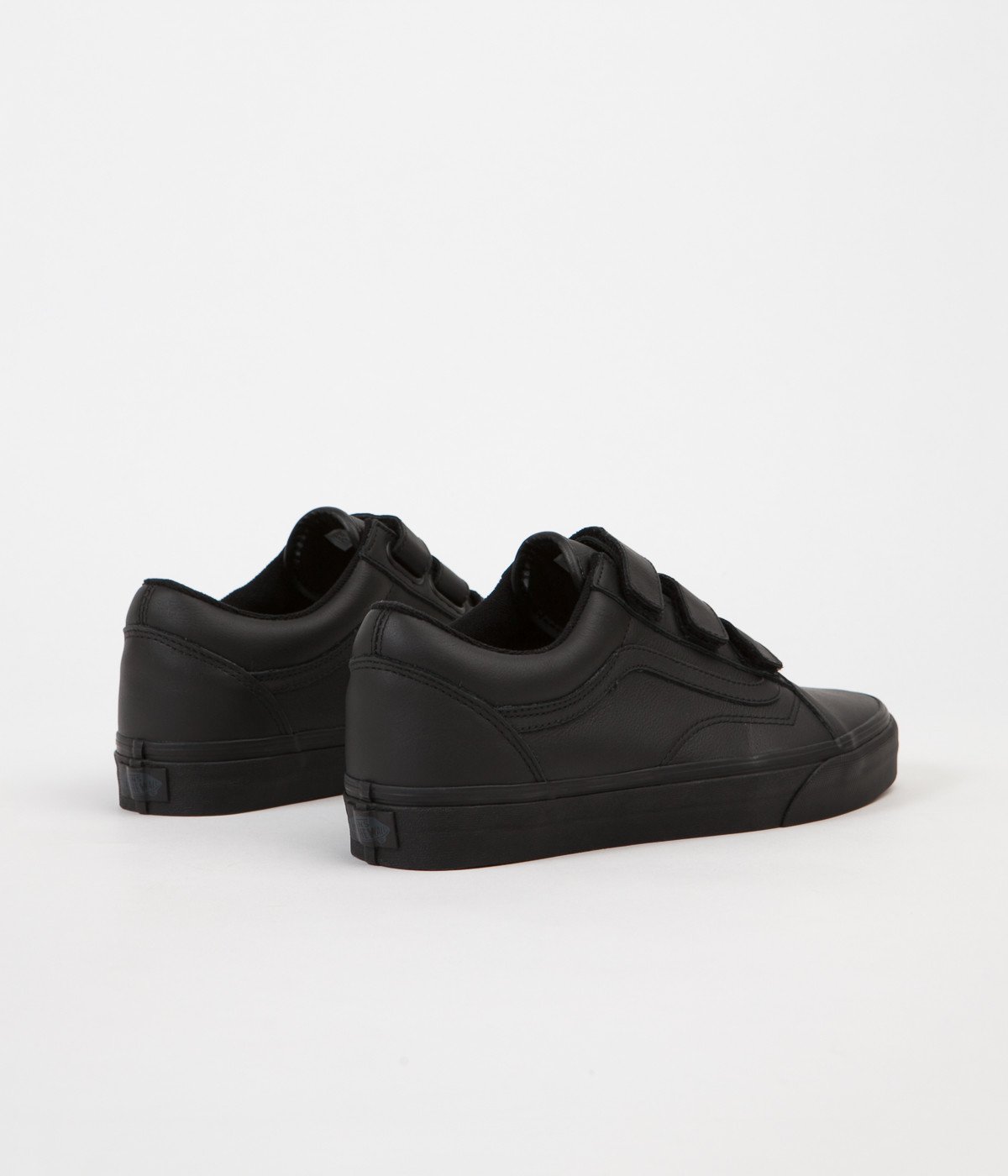 vans all black leather shoes