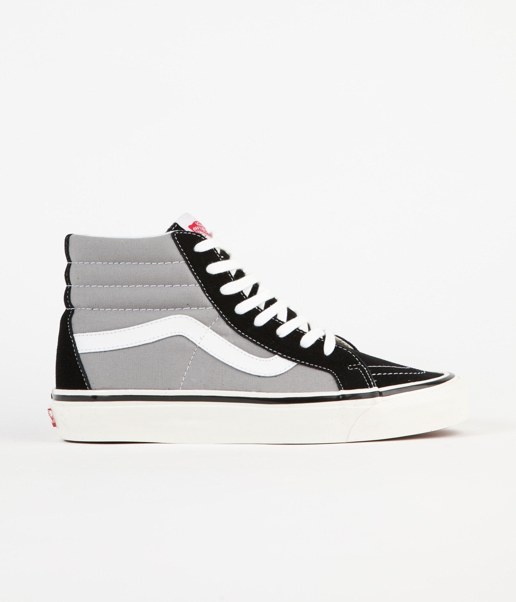 black and grey sk8 hi