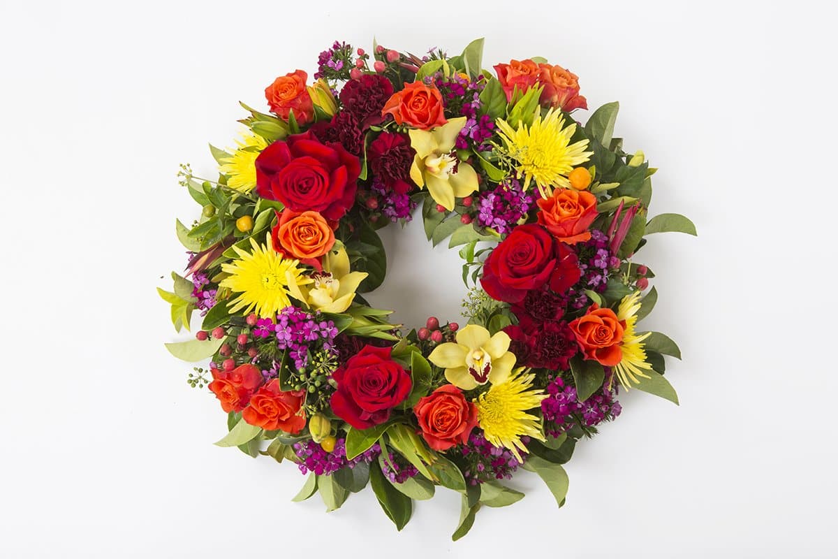 Bright Seasonal Premium Funeral Wreath Mordialloc Florist