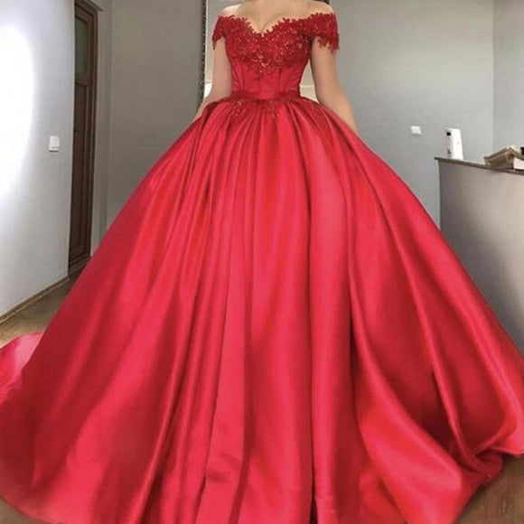 Siaoryne Red Ball Gown prom Dress Women Outfit Vestido longo with Lace