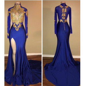 royal blue and gold african dress