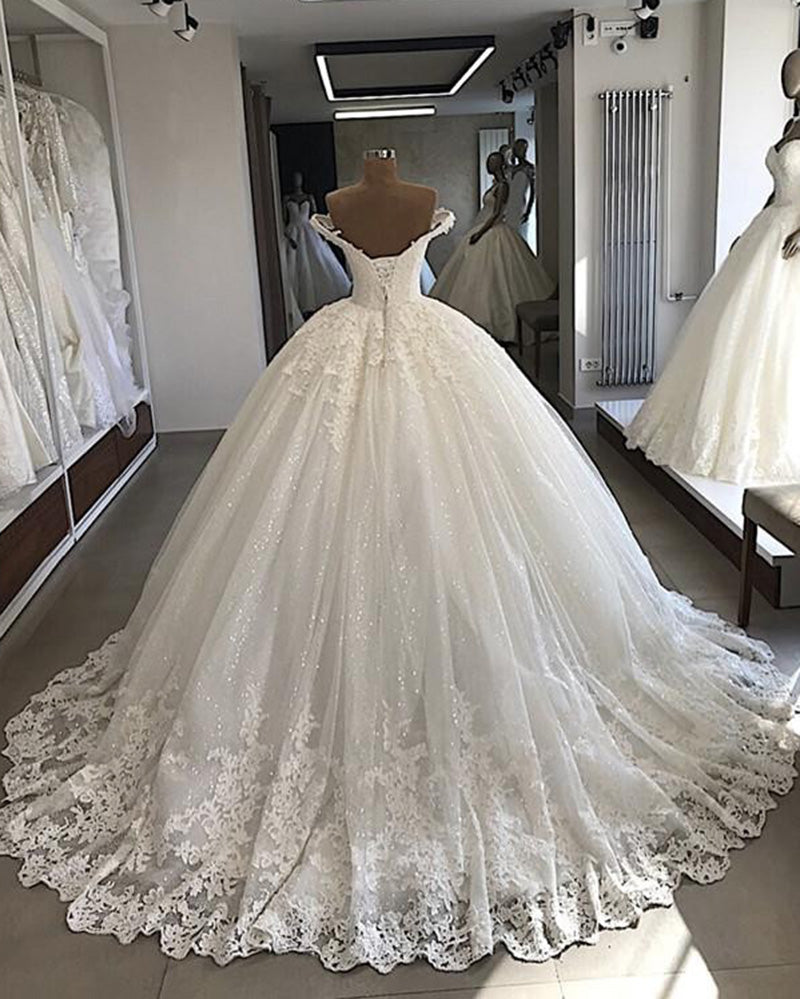 Glitter Ball Gown Women Princess Wedding Bridal Dresses Off The Should Siaoryne 5933