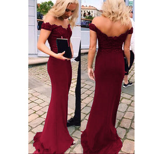 long wine red dress