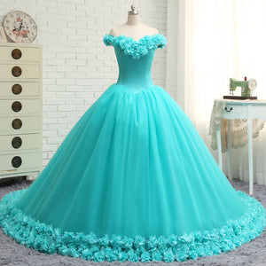 blue princess wedding dress