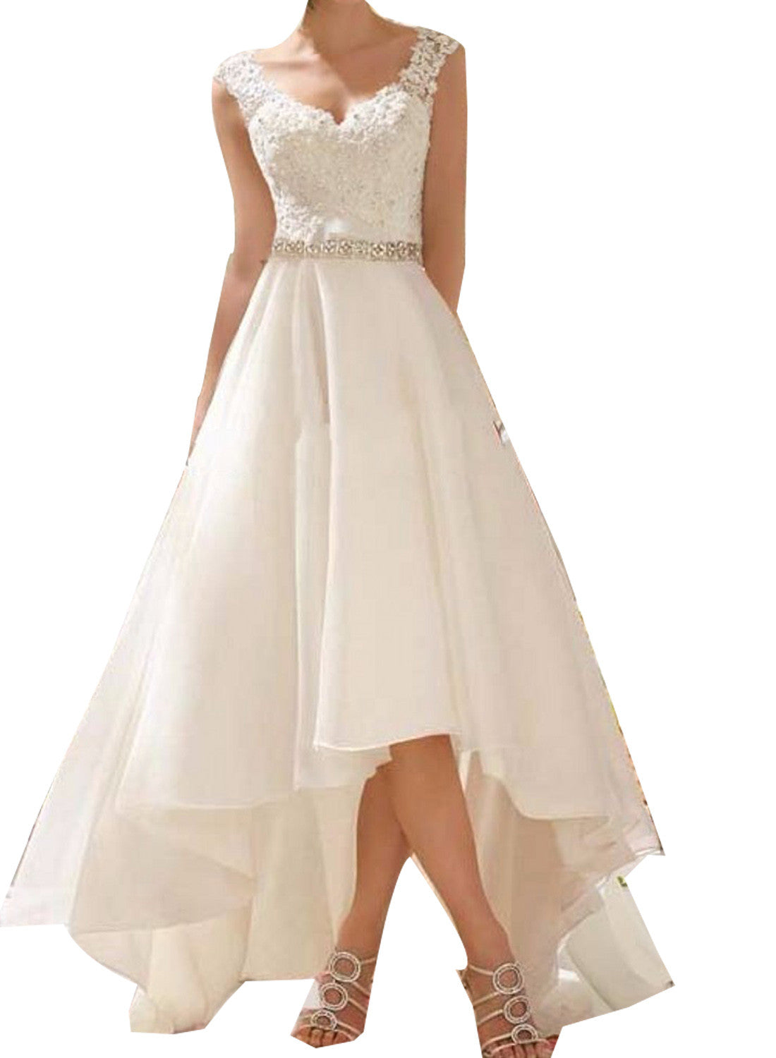 short organza wedding dress