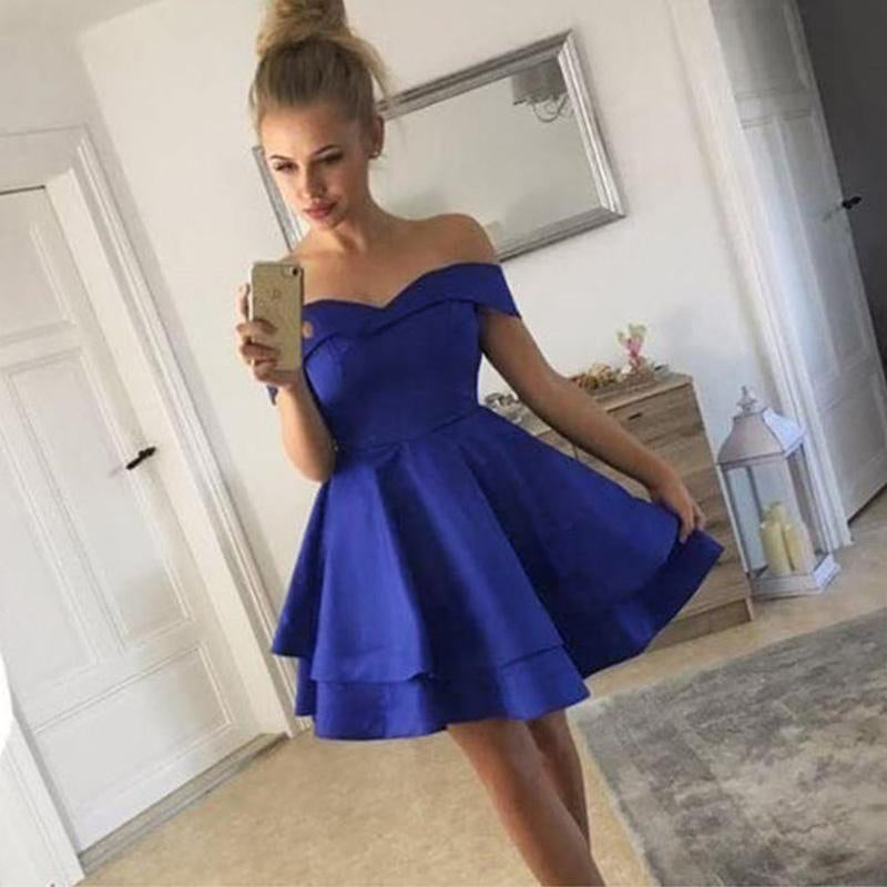 LP0236 Off the Shoulder Short Prom Dresses Royal Blue/Burgundy ,Short ...