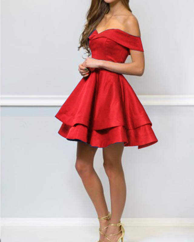 prom dress short red