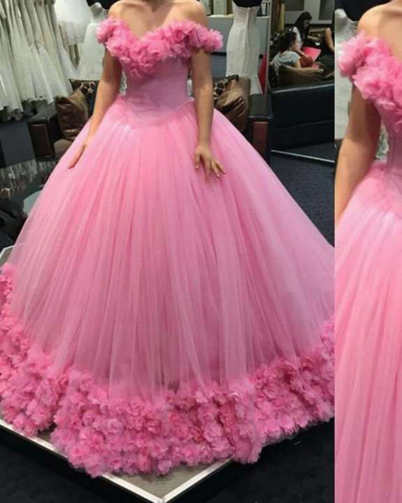 Hot Pink Wedding Gown Women Princess 