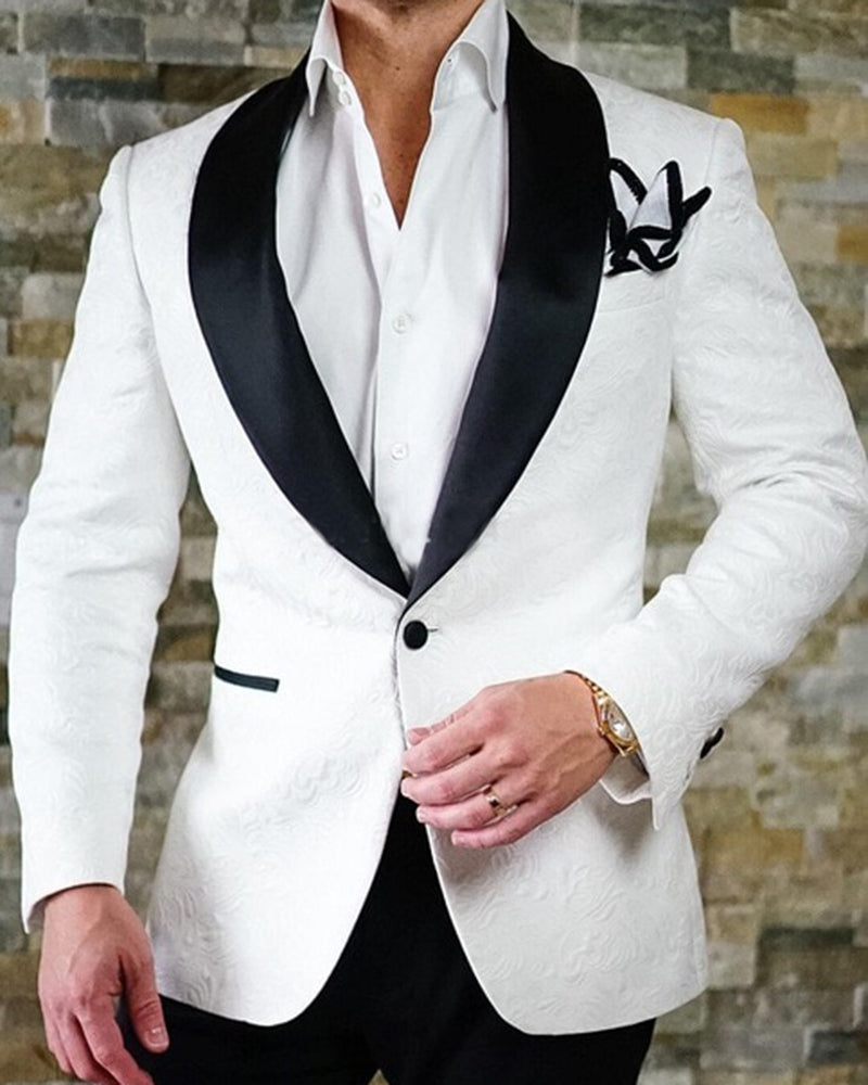 Ivory/Navy/burgundy White Wedding Suit Men Prom Suit