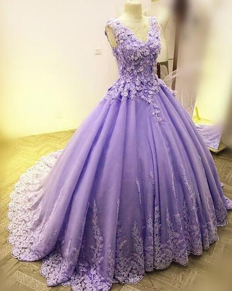 Ball Gown Lace Prom Dress Sweet 16 Party Gown Quinceanera dress for Gi ...