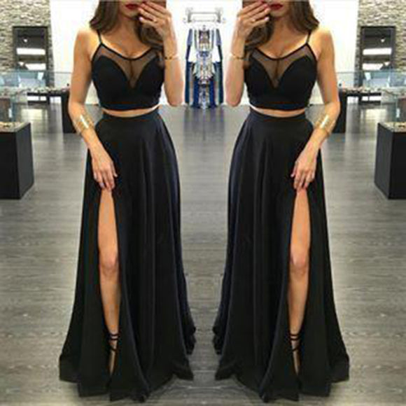 black formal crop top