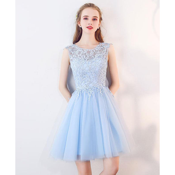 light blue short semi formal dress