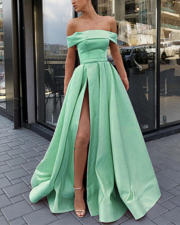 Amazing Mint/Red /Pink/Yellow A Line Evening Prom Dresses Long Satin O ...