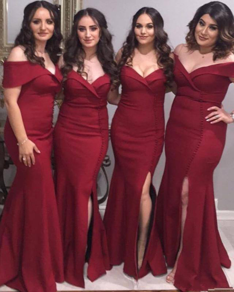 deep wine bridesmaid dresses