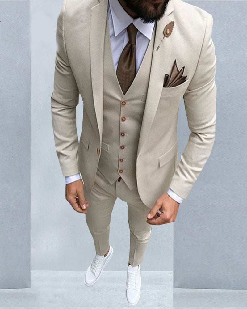 Beige Groom Tuxedos for Men,Formal Dress Suits for Wedding