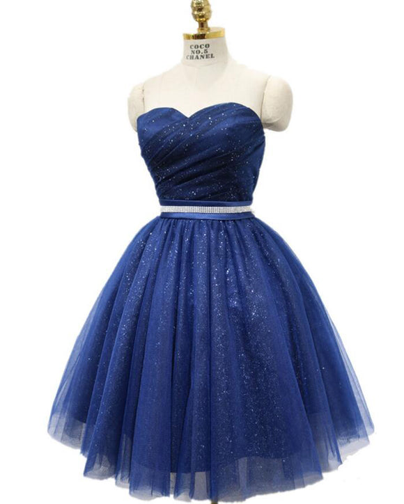 Glitter Cheap Royal Blue Girls Party Dress Short Evening Dresses With Siaoryne 