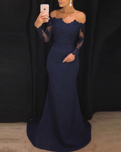 fitted navy dress