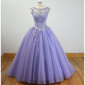 lavender evening dress with sleeves