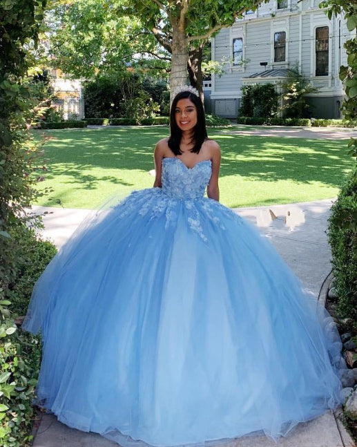 Amazing Sweetheart Lace Cinderella Blue Sweet 16 Dresses Birthday Part Siaoryne 5643