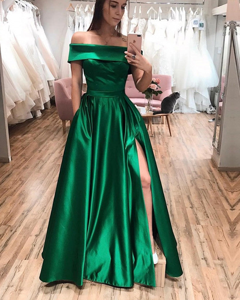 Long Sleeve Emerald Green Lace Mermaid Formal Gown - Xdressy