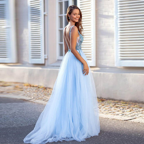 Beautiful Mint /Royal Blue Crop Top Prom Dress Girls 2 Pieces Ombre Be –  Siaoryne