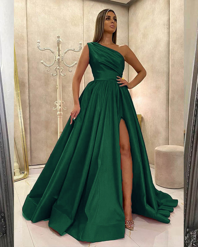 Long Sleeve Emerald Green Lace Mermaid Formal Gown - Xdressy