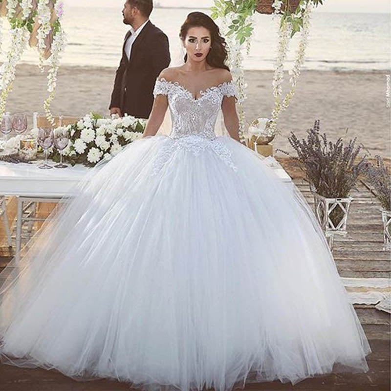 Wd8899 Romantic Off The Shoulder Lace Tulle Ball Gown Bridal Dress 201 Siaoryne 9771