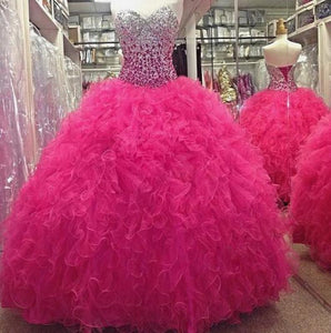fuchsia pink ball gown