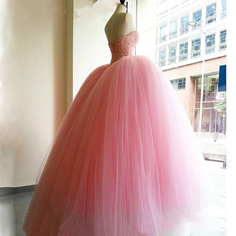 Pink Beaded Quinceanera Dress, Ball Gown, Sweet 16 Dresses, Prom Dress –  DressesTailor