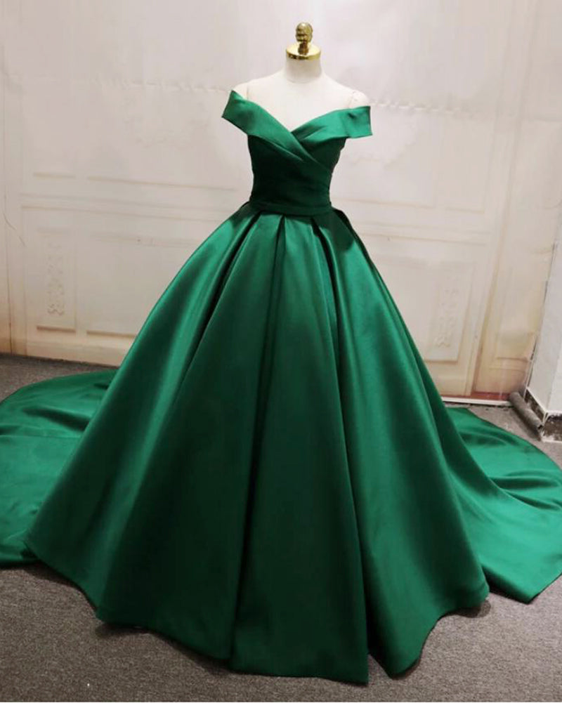 Gorgeous Emerald Green /Wine red Ball Gown Women Formal Wedding Party ...