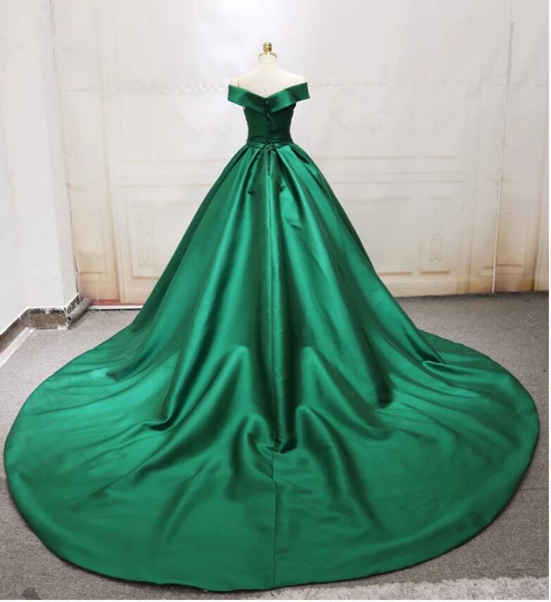 Gorgeous Emerald Green /Wine red Ball Gown Women Formal Wedding Party ...